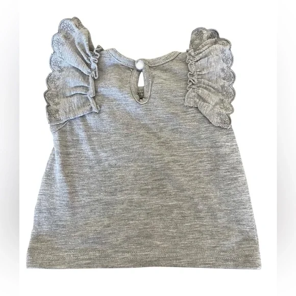 Hudson Grey Ruffle Top 9months - Picture 2 of 5